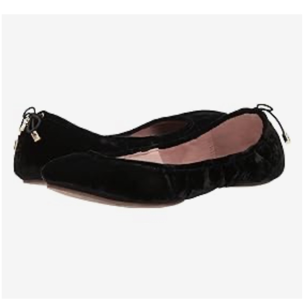 Kate Spade Black Crushed Velvet Ballet Flats
